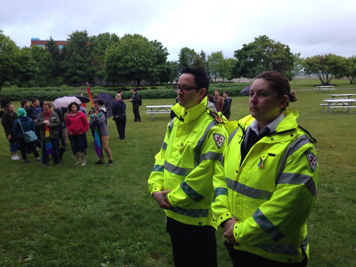 ANB_EMP's tweet photo. Paramedics join Moncton vigil last night for #Orlando. https://t.co/KowfPjnf4D
