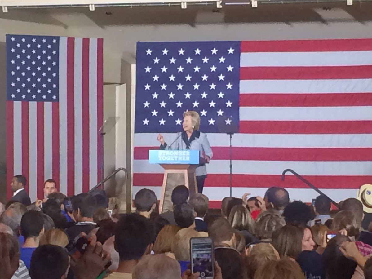 WESAnoah's tweet photo. @HillaryClinton says she planned to speak on economic inequality, labor; Orlando attacks changed that https://t.co/CQmNtTUpjm