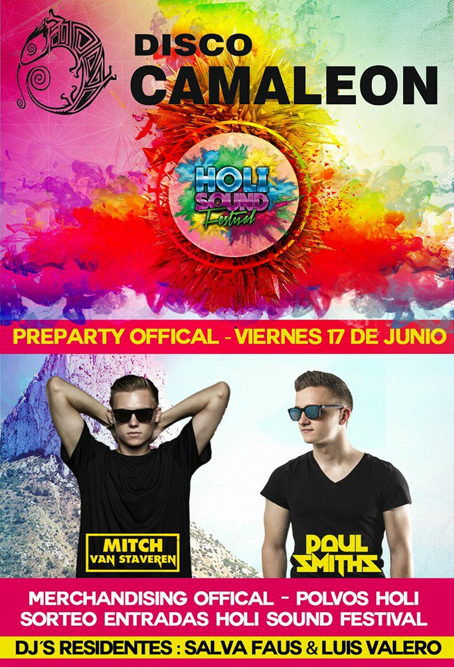 Este viernes preparty #HoliSoundFestival en #Camaleon #Calpe