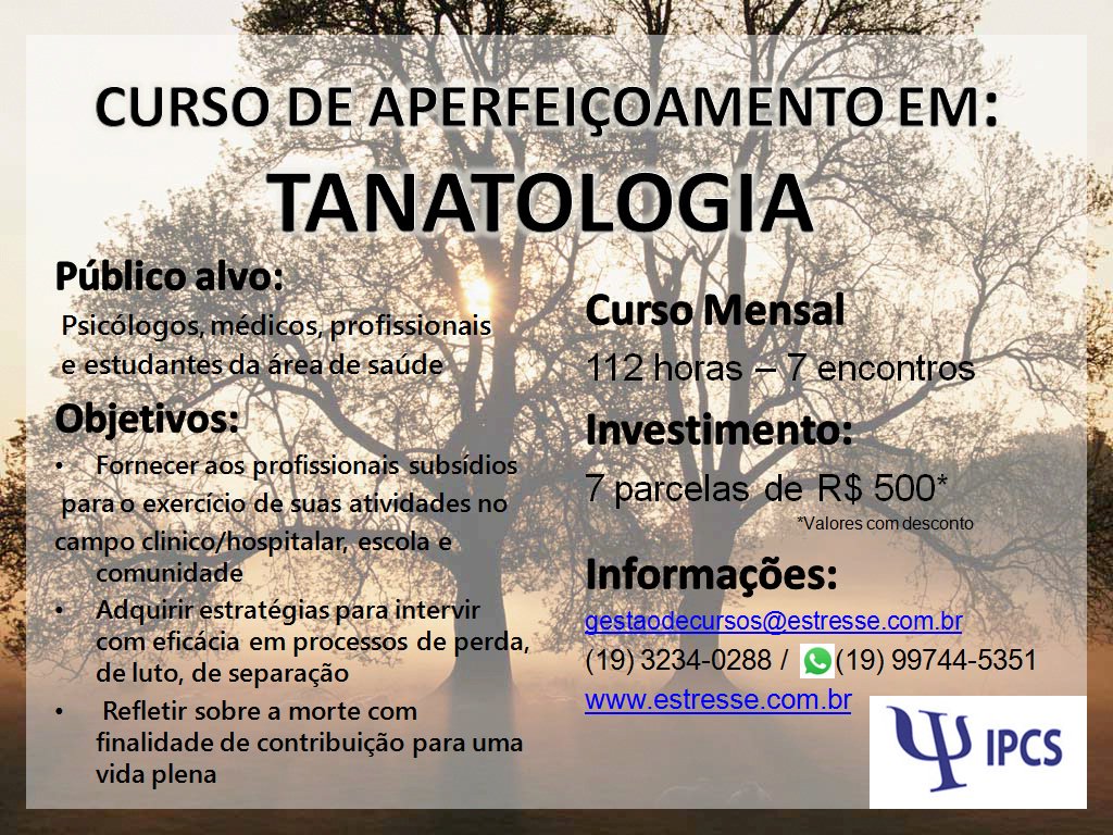 IPCS_matriz's tweet image. CURSO DE APERFEIÇOAMENTO EM: TANATOLOGIA. Novas turmas em AGOSTO. Curso será realizado em Campinas,p/ infos no flyer