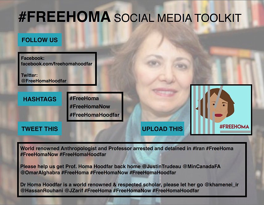 TAKE ACTION for the release of Canadian academic Homa Hoodfar homahoodfar.org/#!get-involved… #FreeHomaNow #Iran #cdnpoli