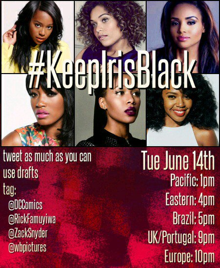 ActsofFaithblog's tweet photo. Your CUSTOMERS want to #KeepIrisBlack (two black parents, browner complexion). @dccomics @RickFamuyiwa @wbpictures https://t.co/SLBnI4sbfW