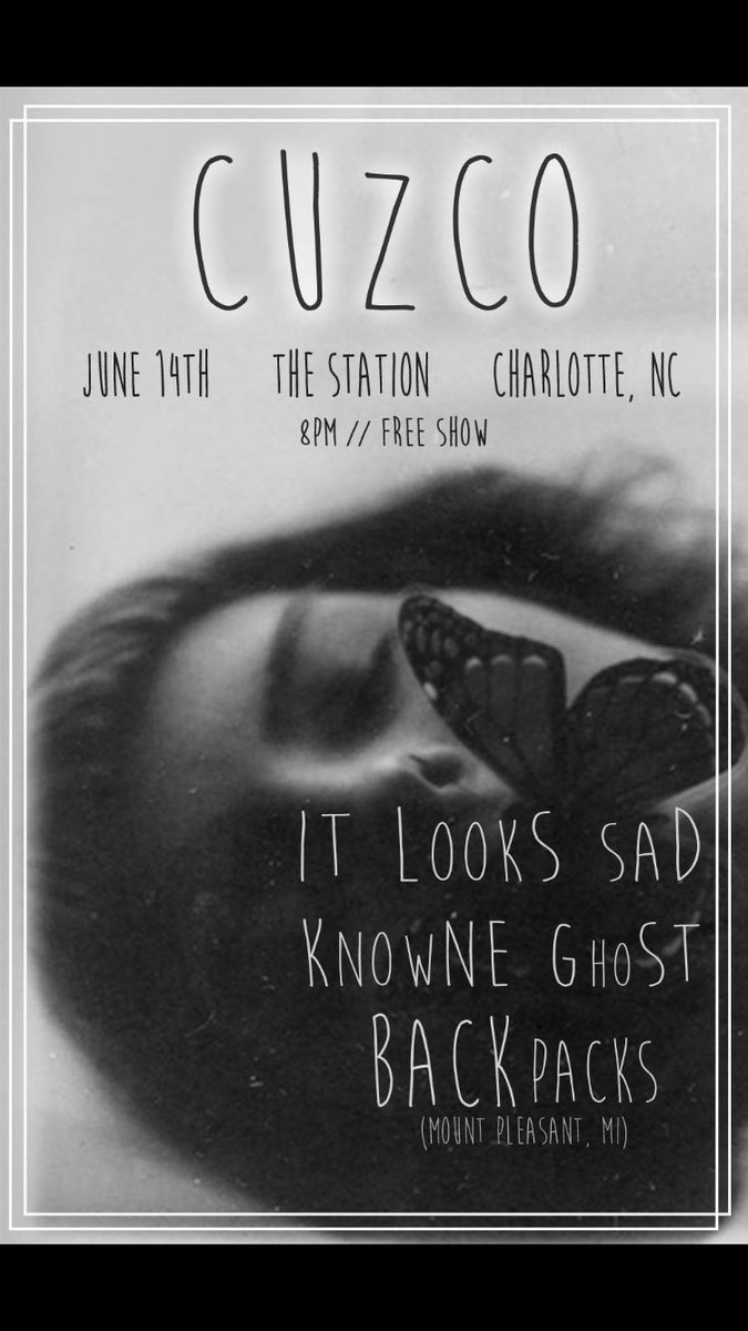 knowne_ghost's tweet photo. Tonight! We're opening w/ these rad bands. The Station in Plaza Midwood/ Central Ave. @cuzcoband @itlookssad https://t.co/AhCmvSeez8