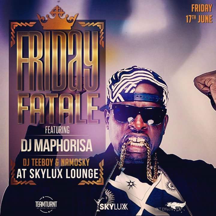 AMORTHIGE_ENT's tweet photo. This Friday #FridayFatale with Super Producer @DjMaphorisa from South Africa Alongside Dj @RoyTeeboy and @djnamosky https://t.co/fXoyH2pgGh