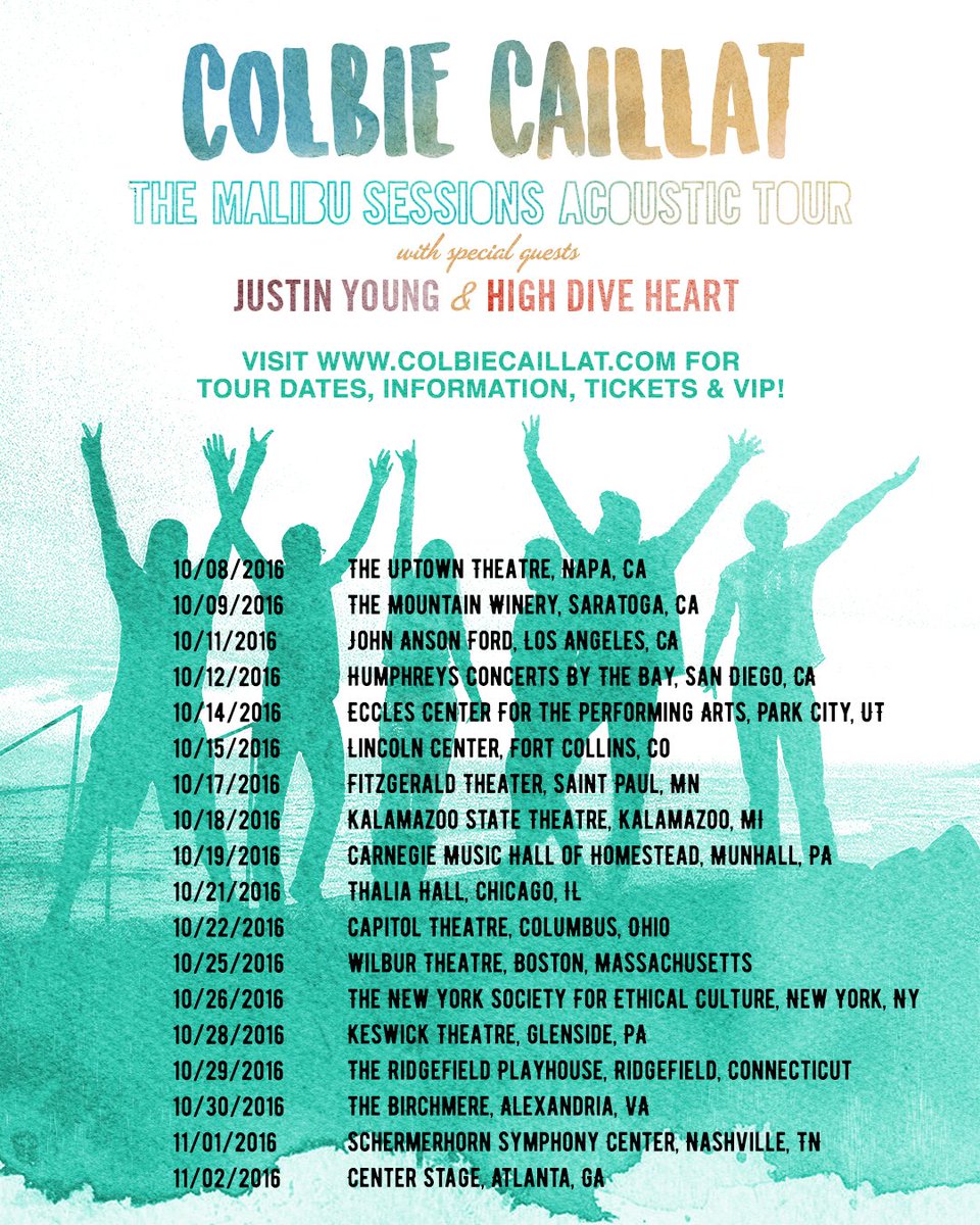 ColbieCaillat's tweet photo. I’m going on my 1st acoustic tour ever w/ @JustinYoung @HighDiveHeart! https://t.co/h3AHOveDVp #TMSAT https://t.co/fOkCpah1Cn