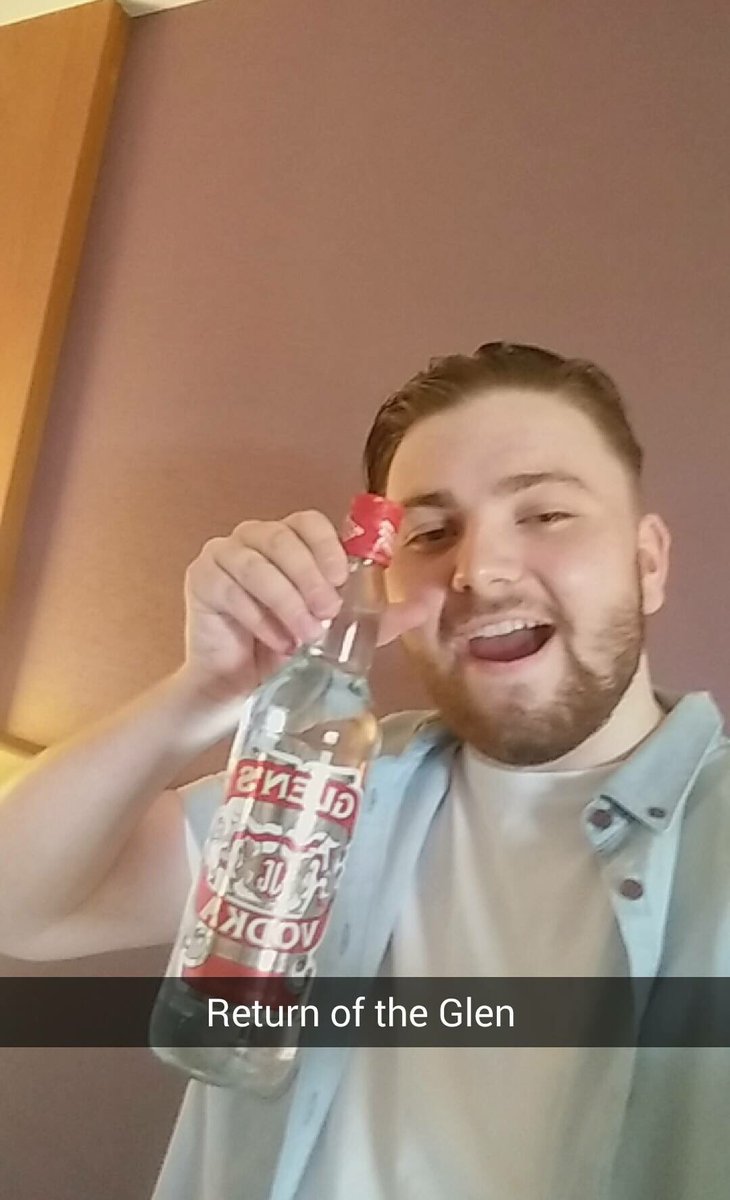rickytobyglen's tweet photo. Here's Toby with his classic bottle of #GlensVodka https://t.co/nT5d4guqRw