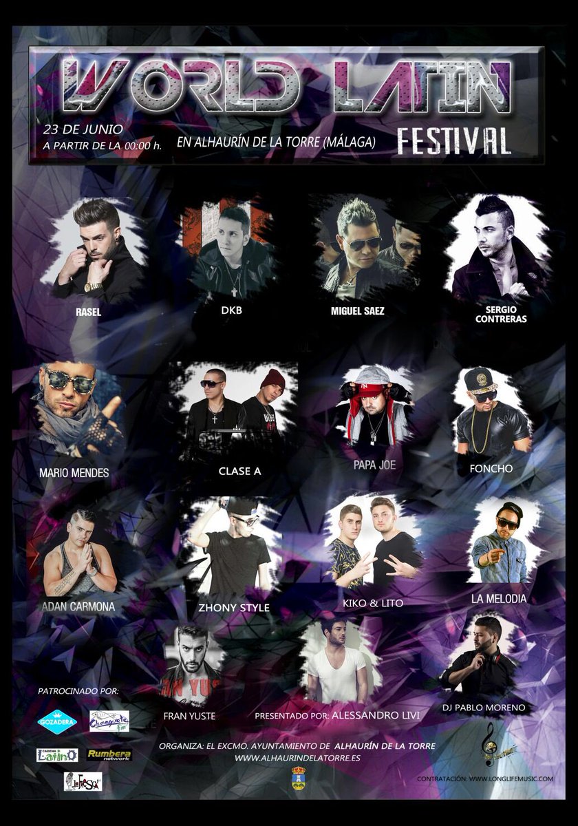 Nuevo cartel del #LatinWorldFestival! Nos vemos el 23 de junio, #AlhaurinDeLaTorre #Malaga! Entrada gratuita!