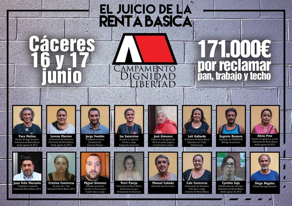 16-17 junio Juicio de la Renta Básica
Nos piden 171.000€ a 18 activistas por acción pacífica kaosenlared.net/juicio-de-la-r…