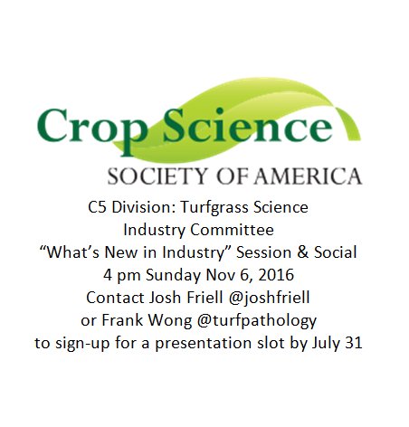 Crop Sci members! Have new turf product info to share at the #ACSmtg? Sign up now for the #2016C5 Industry Session