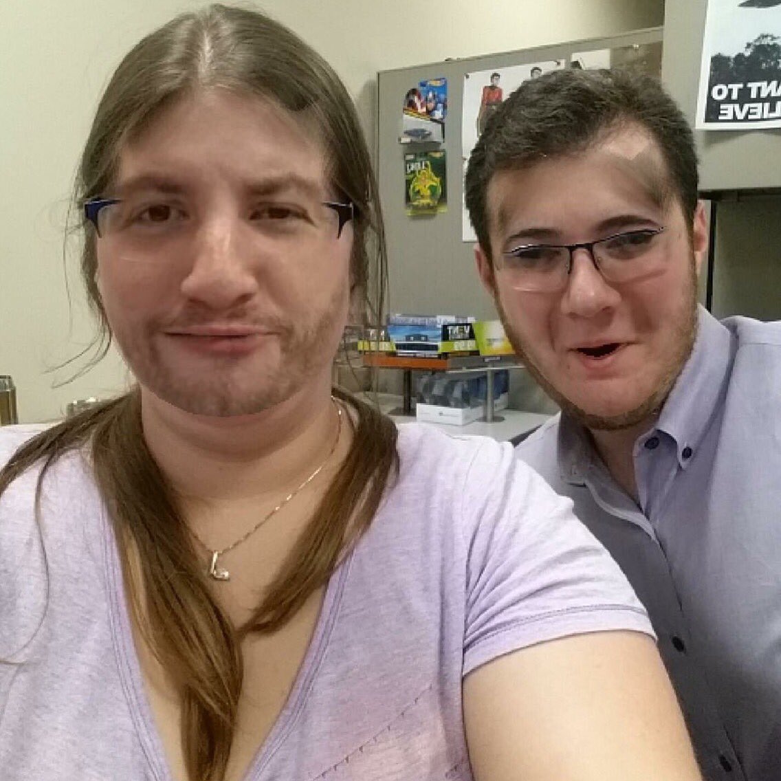 LiaAutoGroup's tweet photo. When coworkers decide to face swap, things get ugly 😂 #FaceSwap #OfficeLife #LiaCarsForLife #WorkFamily https://t.co/dp8CeHHM8n