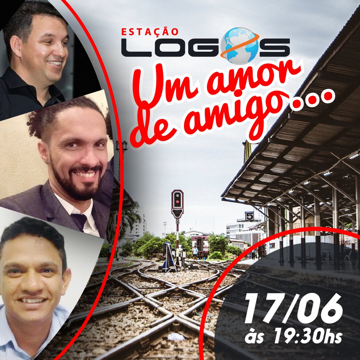 LOGOSFMOFICIAL's tweet photo. 17.06 #EstaçãoLogos  #UmAmorDeAmigo na #CCLogos Sede c/Pr.Everaldo Silva, @HenriqCerqueira  Pr.Jedson Batista 19h30 https://t.co/Qox28WKeDo