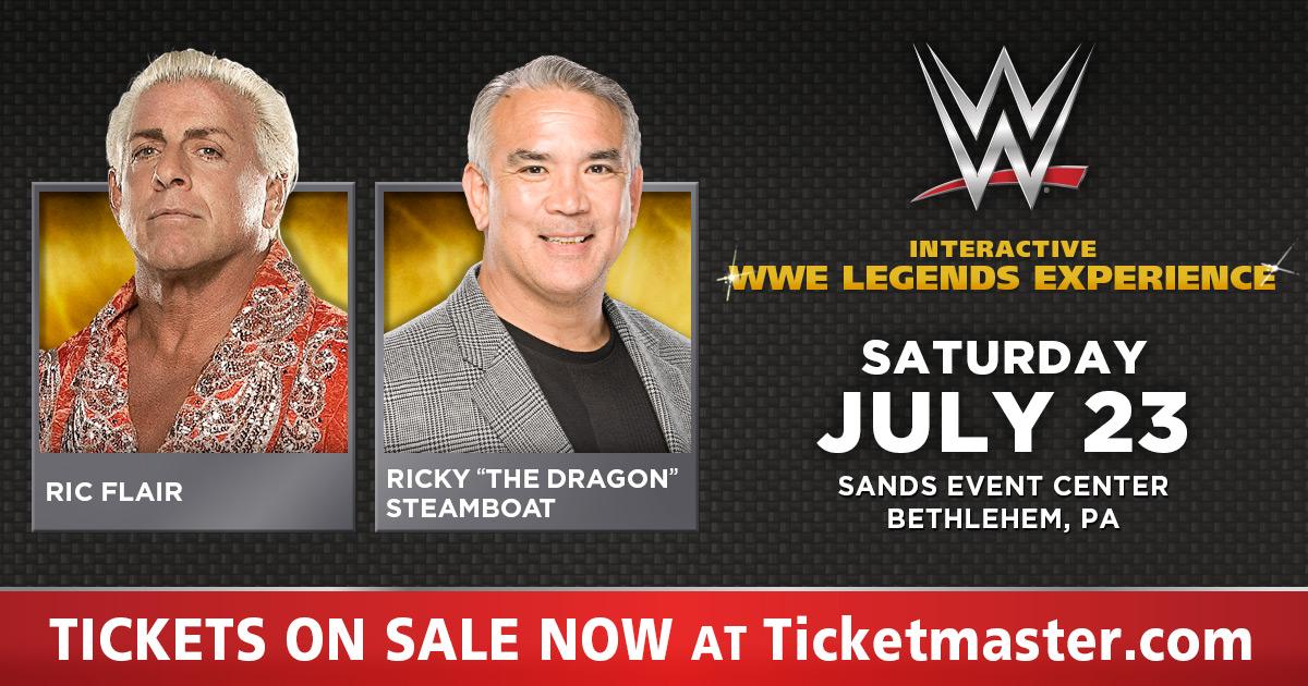 Don't miss out on legendary stories from @RicFlairNatrBoy & @REALSteamboat on July 23! wwe.me/QE1cPp