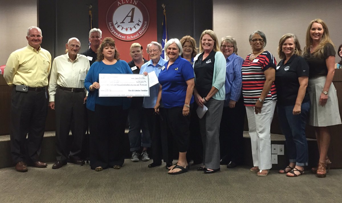 The <a href="/AlvinISD_EdFdn/">AlvinISD Education Foundation</a> stopped by the Board Mtg. to share how they've supported students &amp; staff by giving $141,169!