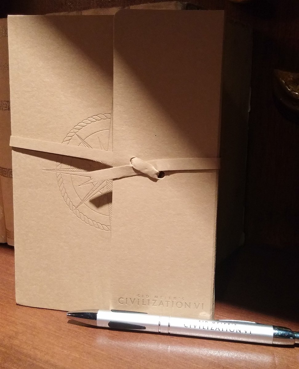 CivGame's tweet image. RT for a chance to win this #E3 Civilization VI notebook and pen! Winner chosen randomly. #giveaway #2KE3 #E32016