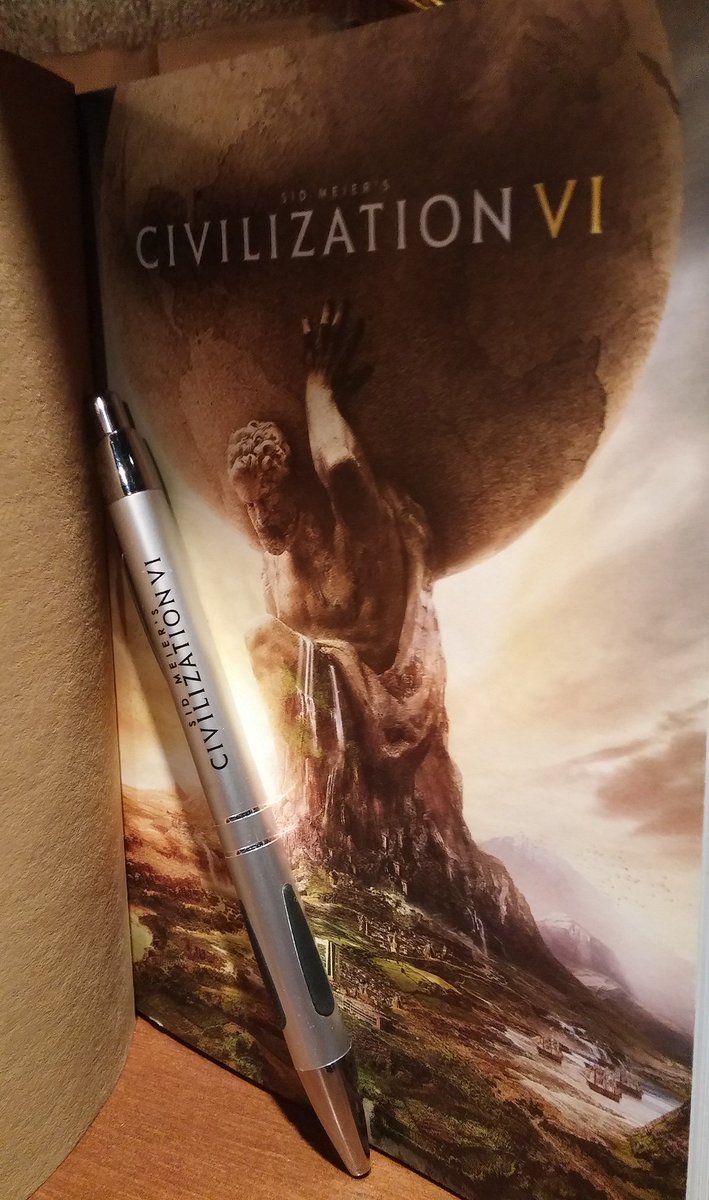 CivGame's tweet image. RT for a chance to win this #E3 Civilization VI notebook and pen! Winner chosen randomly. #giveaway #2KE3 #E32016