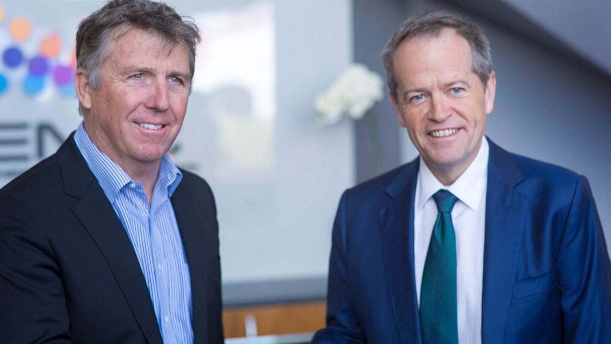 EnergyMadeClean's tweet photo. John Davidson and Bill Shorten discuss EMC's rapid growth within the renewable energy sector https://t.co/Narla4e8cC https://t.co/3UzTJ0QE5g