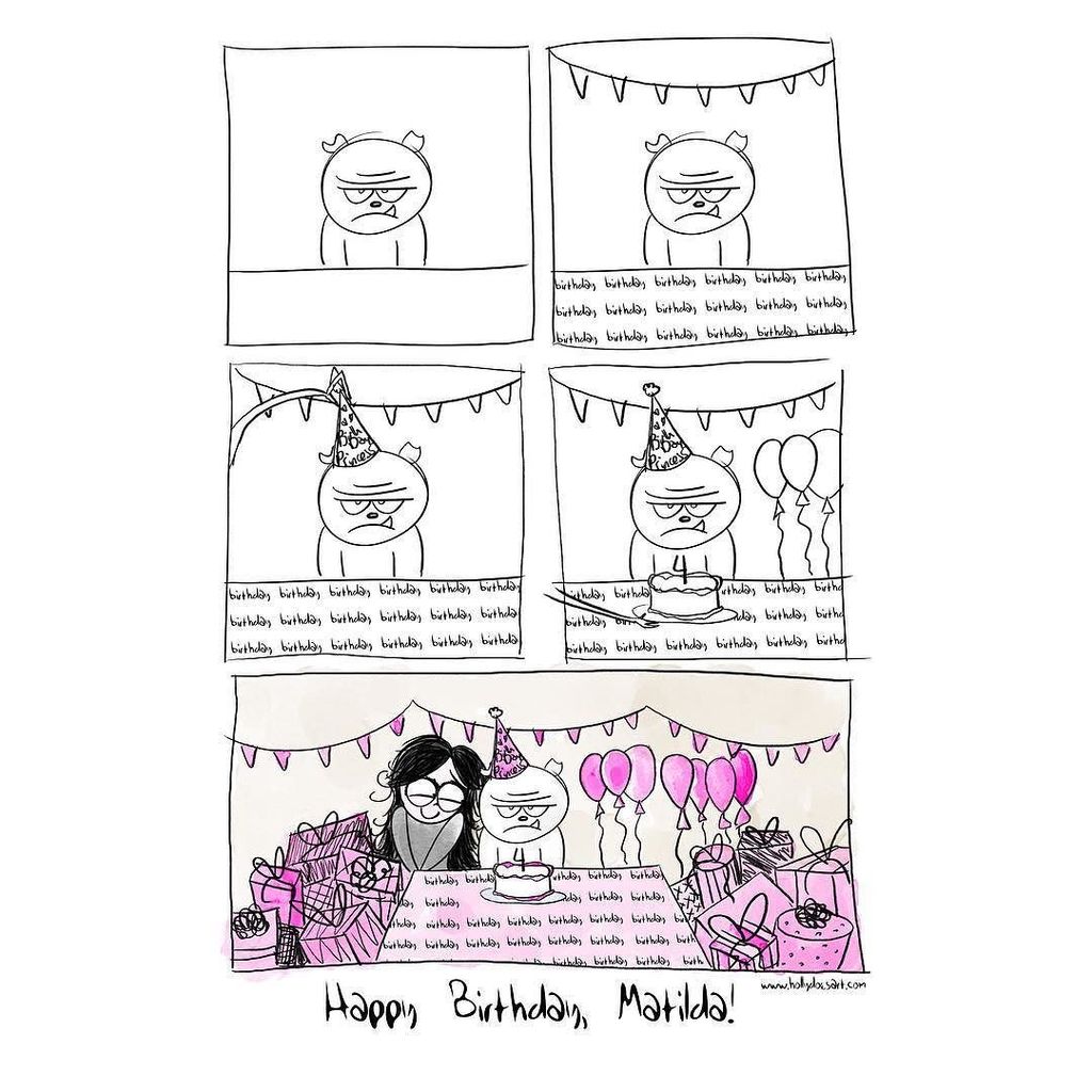hollydoesart's tweet photo. 🎂🎉🐶 Happy 4th birthday to my little squishy princess! #comictuesday #bulldog #birthday #ar… https://t.co/OlvXwm0iMV https://t.co/YdqPjABG8q