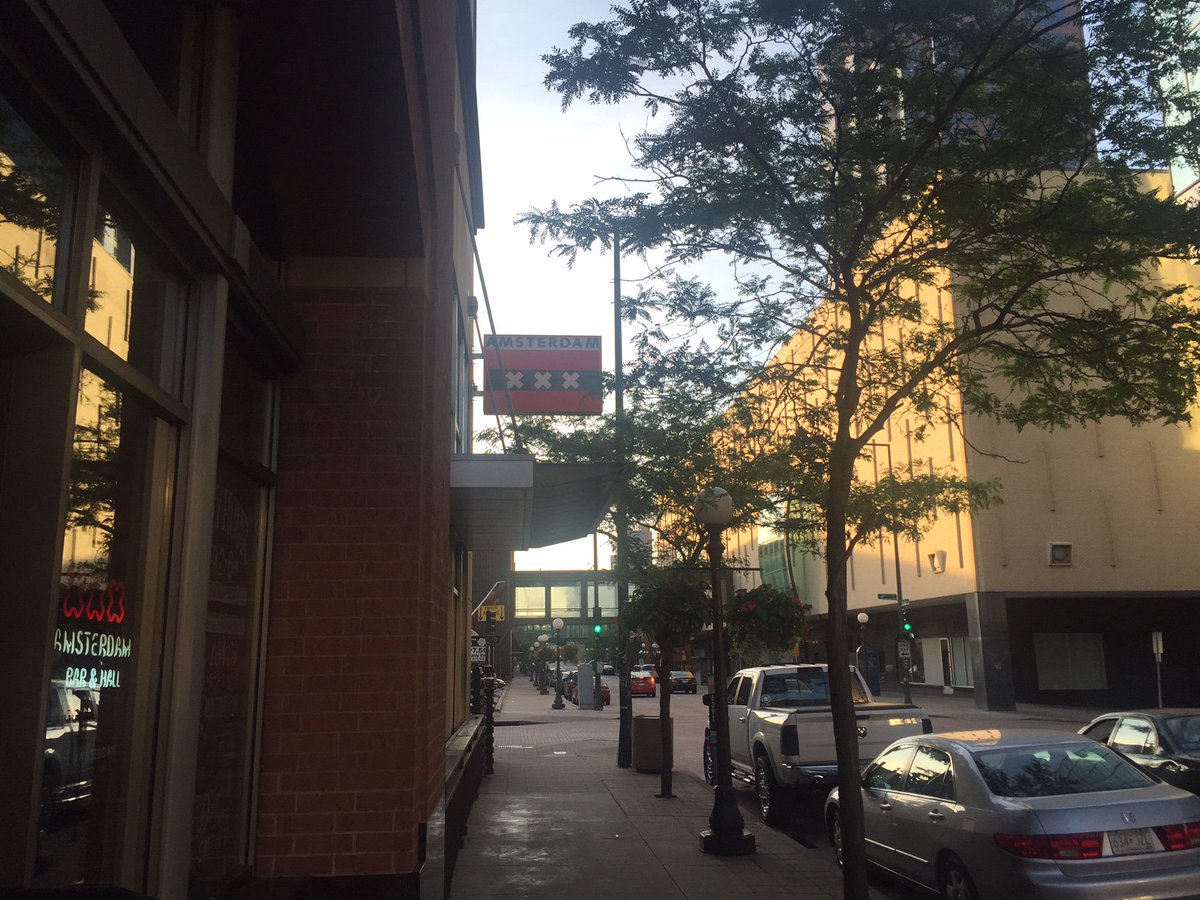 Great, iconic signage for the Amsterdam Bar &amp; Hall at the corner of Wabasha and 6th in St. Paul. #FlagDay
