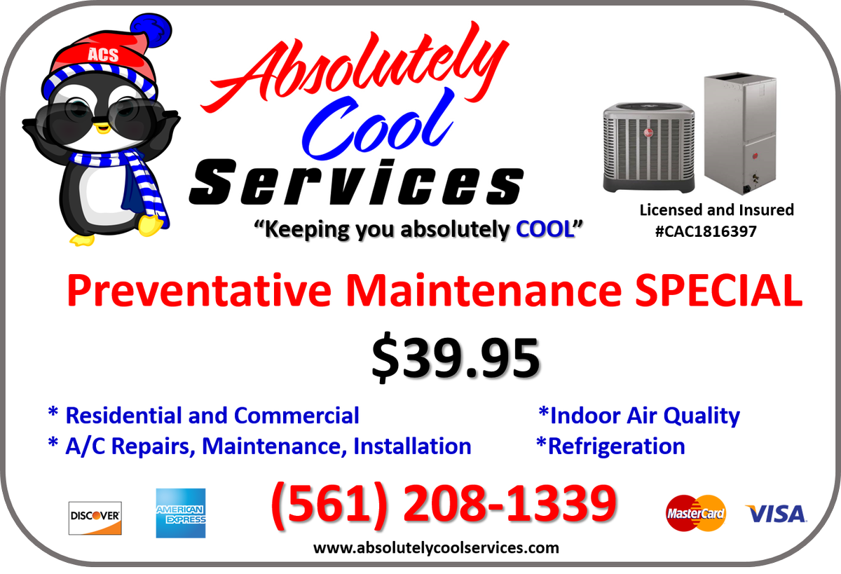 AbsolutelyCool2's tweet photo. #summertime is here, and we all know what that means, our #airconditioning will be operating more than usual https://t.co/66QuPjci8P