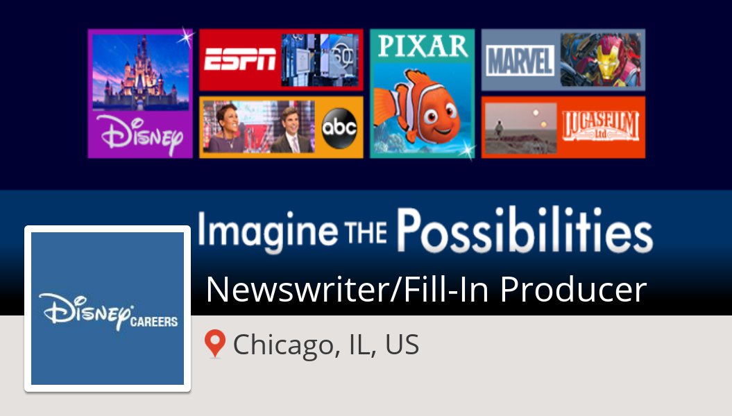 Sonny_AguirreJr's tweet photo. New #job opening at #DisneyCareers in #ChicagoILUS! #Newswriter/Fill-In #Producer https://t.co/V3UP3tVeap https://t.co/wJJO7fCprp