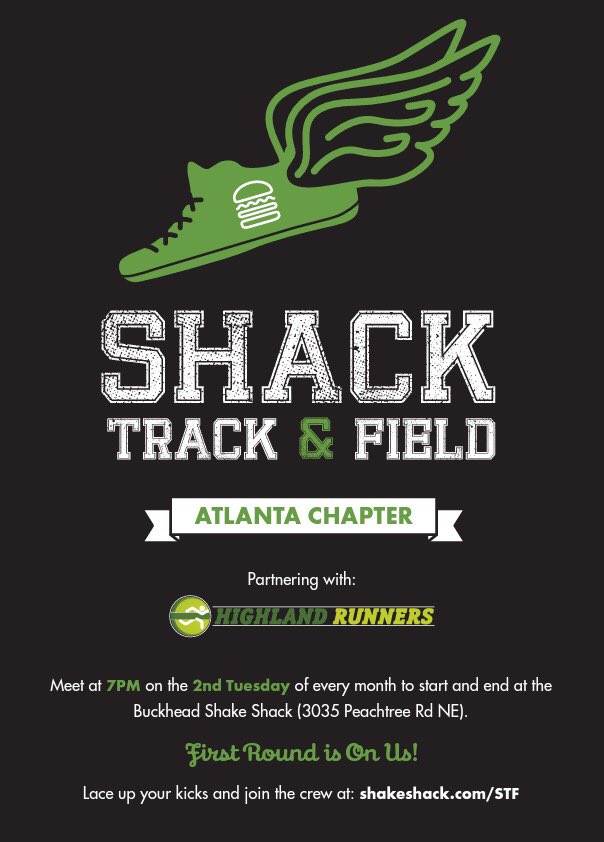 Join us tonight at #shakeshackbuckhead at 7pm for a #shacktrackandfield group run!