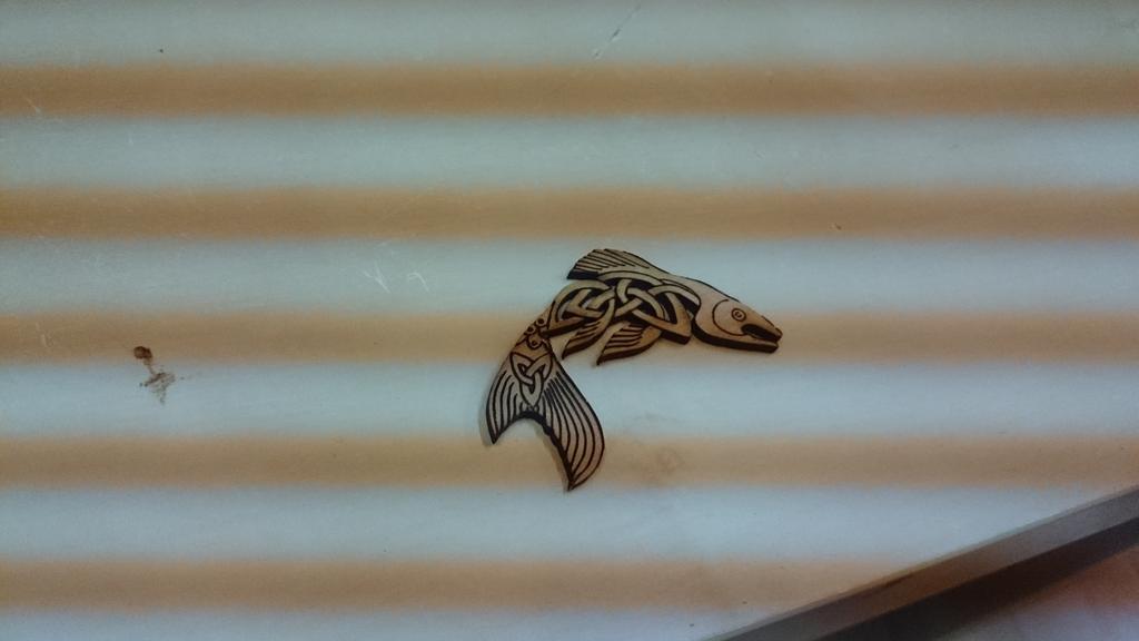 This little lasercut chap was seen swimming around our meetup tonight