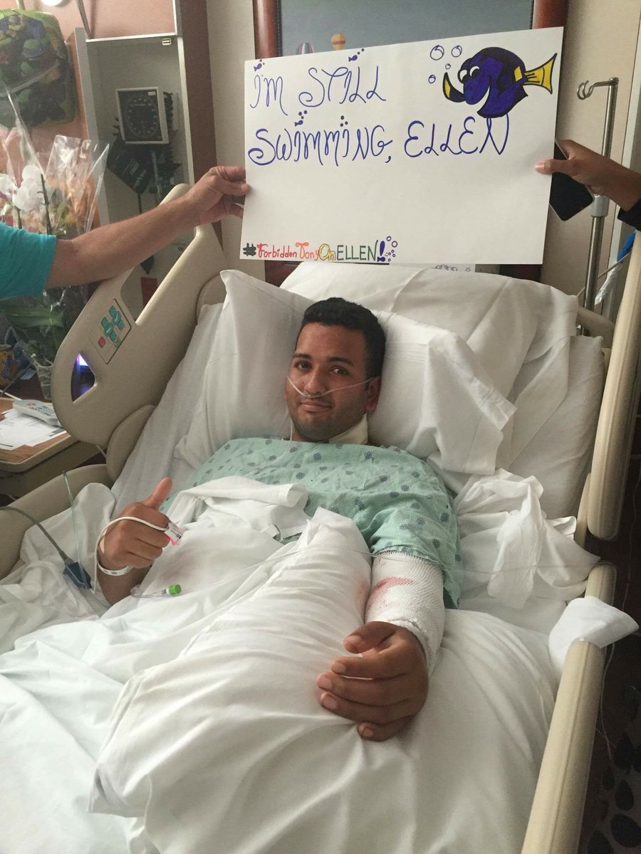 PattonLegend's tweet photo. Stay strong Tony! #ForbiddenTonyOnEllen keep on swimming! @TheEllenShow https://t.co/lGFo3QvwCx