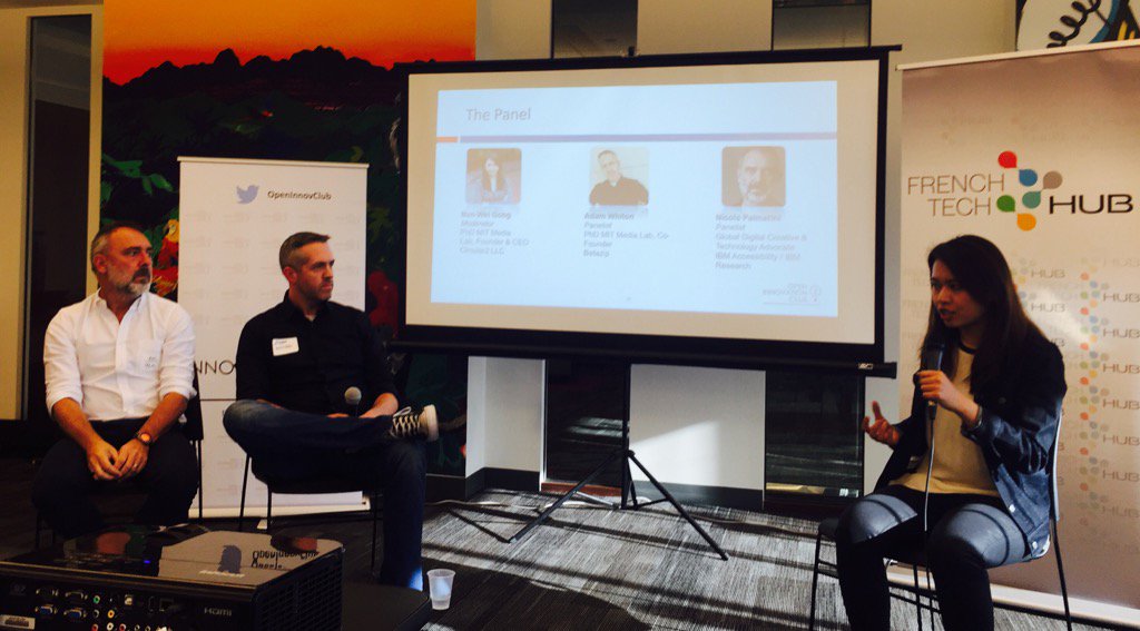 chrishote's tweet photo. Panelists are on at @FrenchTechHub #openinnovation club with @betazip @ibm and circular2 #augmentedbody https://t.co/bhqRPgn1Bg