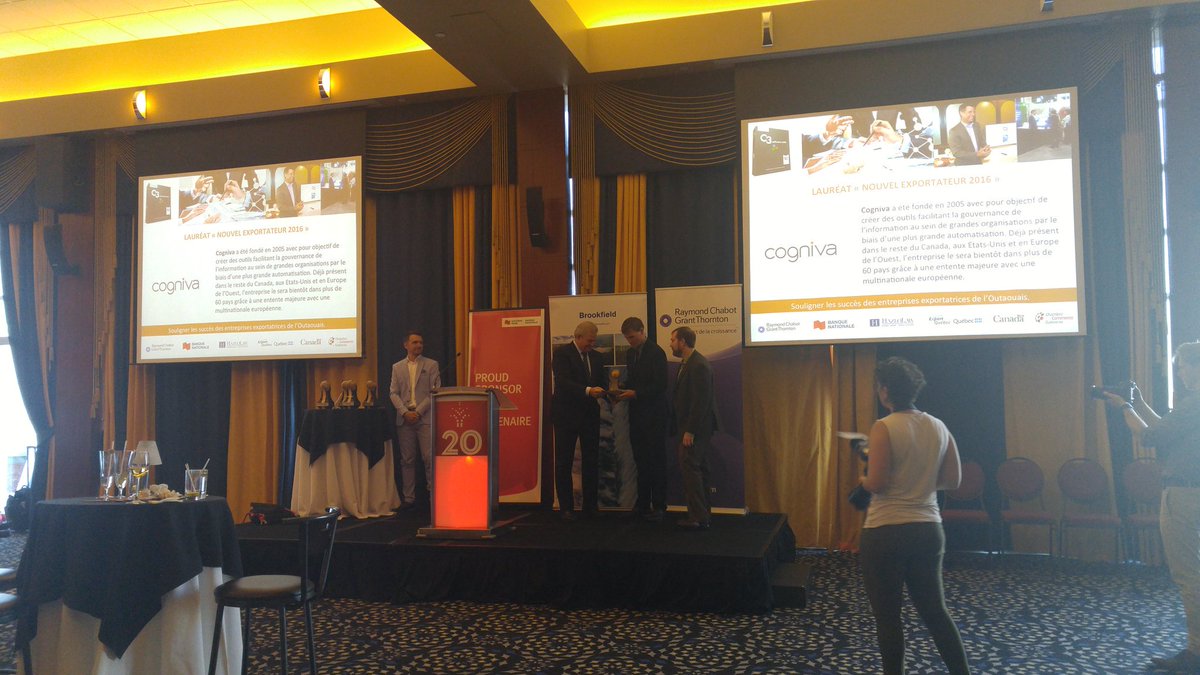Bravo <a href="/CognivaNews/">Cogniva</a>, nouvel exportateur 2016 aux #PrixMercadOr #Outaouais