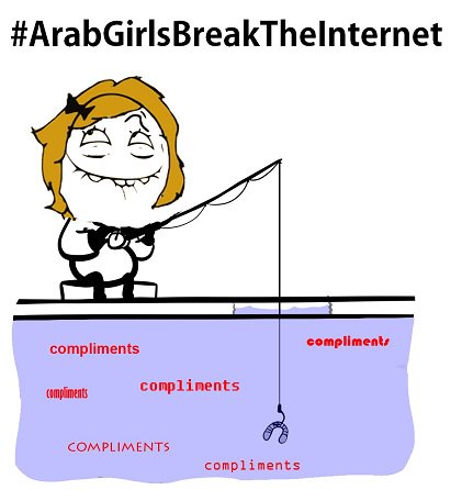 comiccornerv's tweet photo. I can see feminists stabbing themselves in the eye over this hashtag. Girl power! Woohoo! #ArabGirlsBreakTheInternet https://t.co/KL479YGCXf