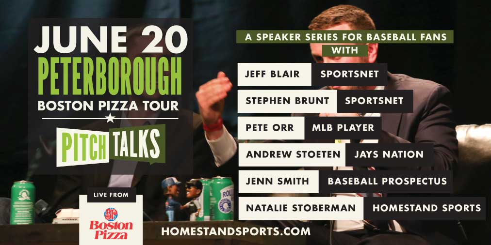 Partnered w <a href="/BostonPizza/">Boston Pizza</a> in #Peterborough! <a href="/SNJeffBlair/">Jeff Blair</a> &amp; Stephen Brunt. Live #Jays Q&amp;A homestandsports.com/showslist/2016…