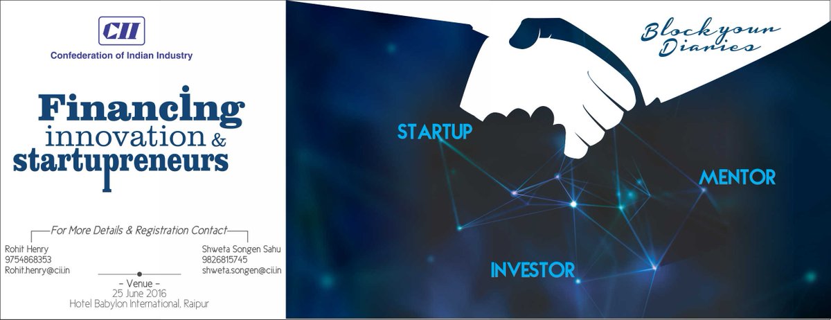 block your diaries
Financing Innovation &amp; Startupreneurs