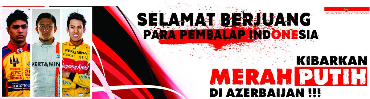indonesiainbaku's tweet photo. Selamat Berjuang Para Pembalap Indonesia. 
KIBARKAN MERAH PUTIH DI AZERBAIJAN!!! https://t.co/ogpm2dkw3i