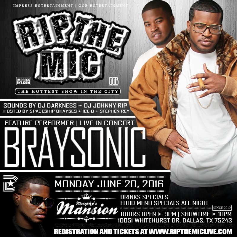 RipTheMicLive's tweet photo. June 20th #featuring @Braysonic #MurphysMansion #DallasTX #RipTheMic #RipTheMicLive https://t.co/uDbSGLkJJv https://t.co/gUsL1w8jwY