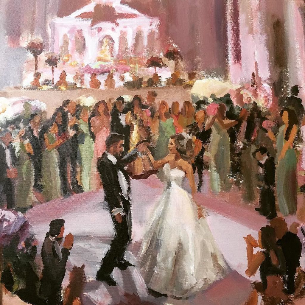 Big congrats Diana and Adit! 
Detail shot of epic first dance at the Vibiana painted from life 6.12.16. Will be doi…