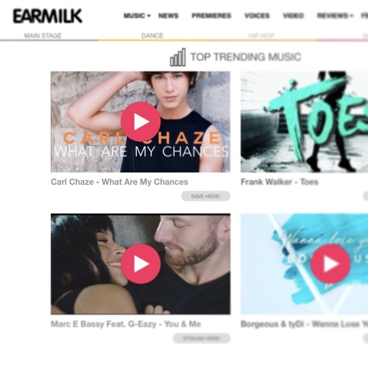 5on4Records's tweet photo. 'What Are My Chances' by Carl Chaze ( @CarlChiasson_ ) featured on @EARMILK 's #TopTrendingMusic in good company! https://t.co/zAQ9PHD3SV