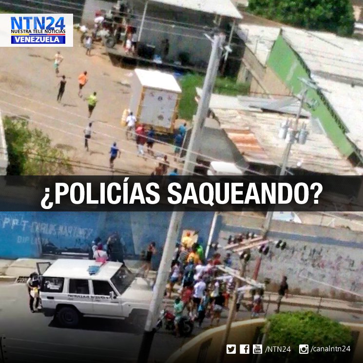NTN24ve's tweet photo. [Video] Captan a un grupo de policías saqueando jugos durante disturbios en Cumaná https://t.co/ckKyoWyQ1t https://t.co/WYIEmaQQbW