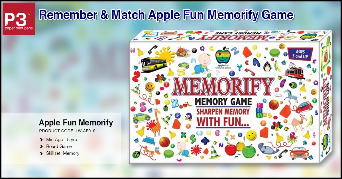 P3Store's tweet photo. Give the memory of your little one a firm boost with an exciting memory game. Buy Now - https://t.co/SjNSLVVYby https://t.co/36uYzLzxHQ
