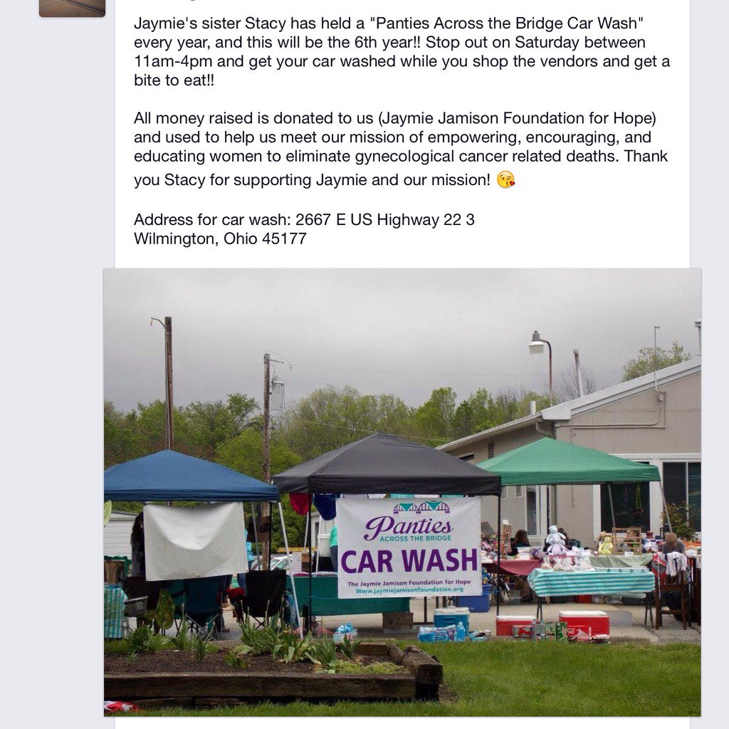 #pantiesacrossthebridge car wash is this weekend. Thanks Stacy!!