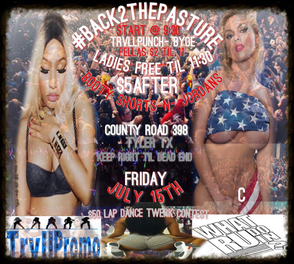 LoveNae_2016's tweet photo. #Back2ThePasture #Back2ThePasture BootyShorts&amp;Jordans / Twerk Contest &amp; Lap Dance -Cash Prizes Ladies Free Til 11:30 https://t.co/AGydTOSKEk