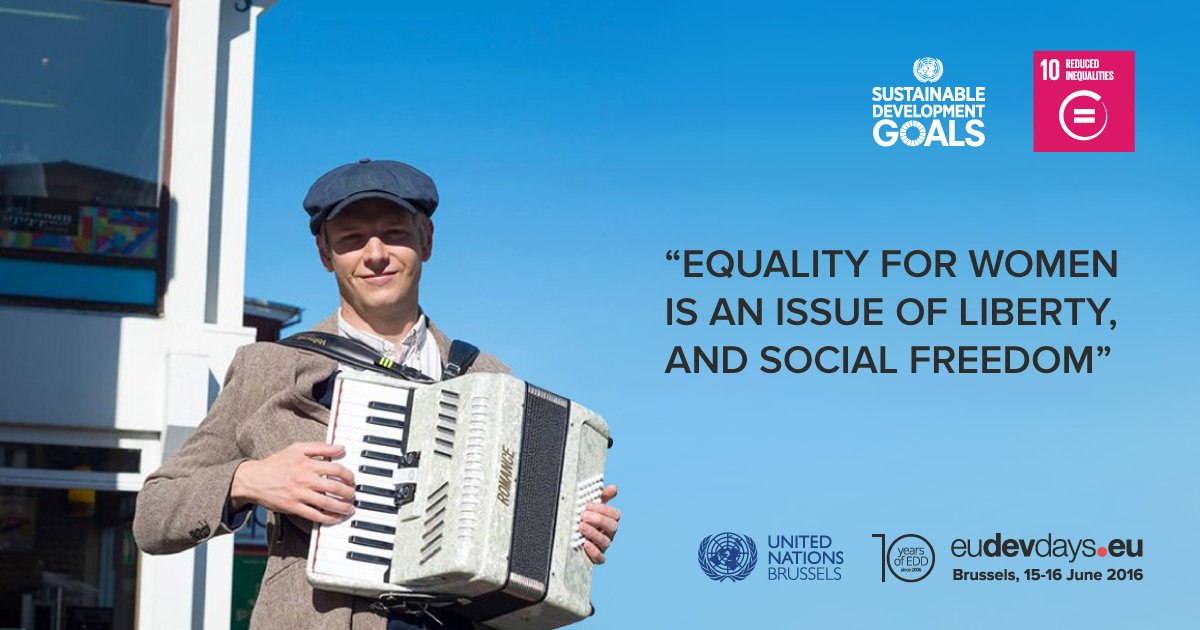 UN_Women's tweet photo. "Equality for women is an issue of liberty and social freedom" @SDGaction #GlobalGoals #EDD16 #EDD16_Gender https://t.co/vKsTF2cgjm