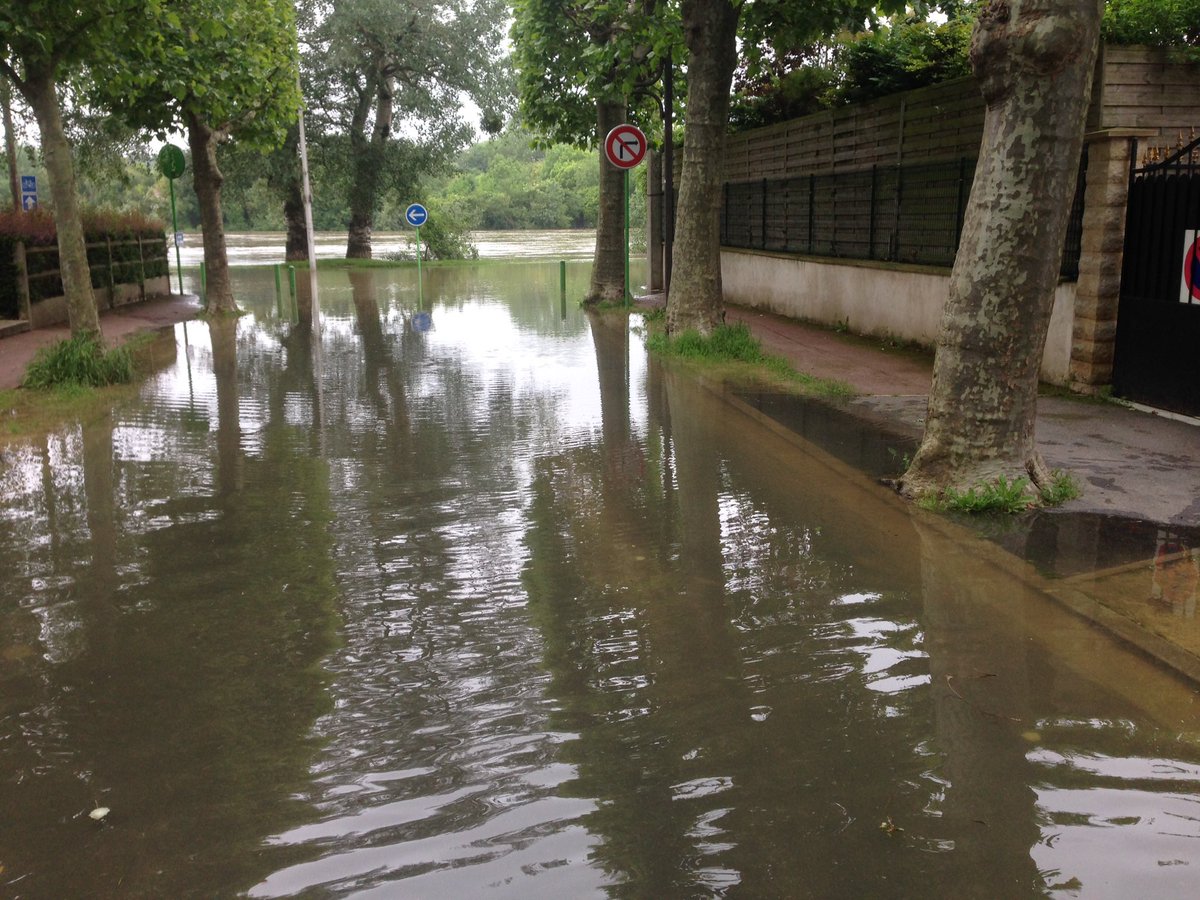 dfaouzy's tweet photo. La seine menace beaucoup de maisons ici à #Montesson dans les #Yvelines @BFMTV https://t.co/rtKqlQW1Ac