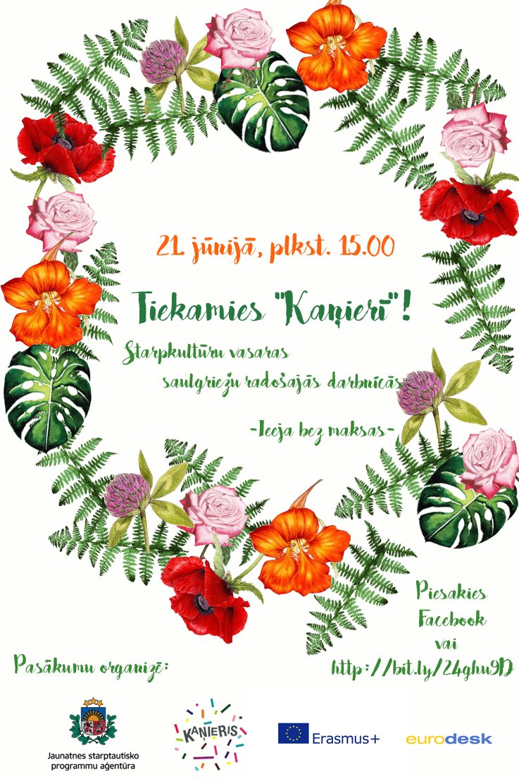 Vasaras saulgriežu darbnīcas 21.jūn. KAŅIERĪ pateicoties <a href="/Jaunatne/">JSPA</a> facebook.com/events/1077280…