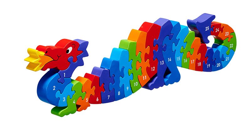LankaKade's tweet image. Our #Educational, chunky, #fairtrade Dragon 1-25 #jigsaw has been given a makeover! #NEW colourway in stock now!