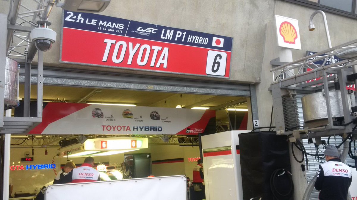 ToyotaRacingWEC's tweet photo. Bonjour from a cloudy Le Mans, where we're gearing up for the official test day! #LeMans24 @FIAWEC #Toyota #TS050 https://t.co/vZb3XJ6L4E