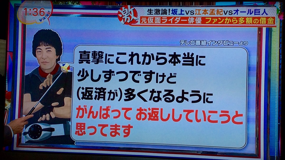 夢浦忍 フジテレビのバイキングで 仮面ライダースーパー1 高杉俊介 借金問題