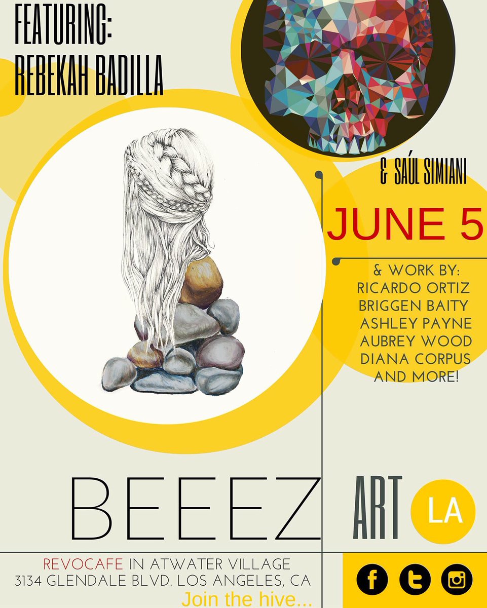 beeezart_la's tweet photo. This Sunday from 2-7pm at revo cafe in Atwater Village! https://t.co/fCunBMEiQz