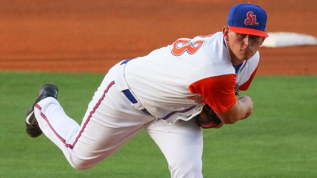 MiLB's tweet photo. No. 27 #Mets prospect Chris Flexen manages to outdo himself in one-hitter for @stluciemets. https://t.co/DiqpfVgsDG https://t.co/nGZ3twwcZn