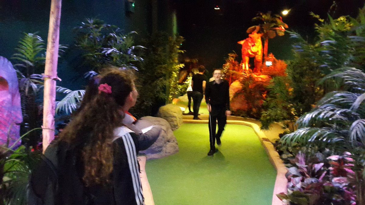 Ascensor's tweet photo. John organised a game at the Jurassic crazy golf @XscapeYorkshire followed by #TGI's last night!! #funcoordinator https://t.co/zSGu2aydrQ