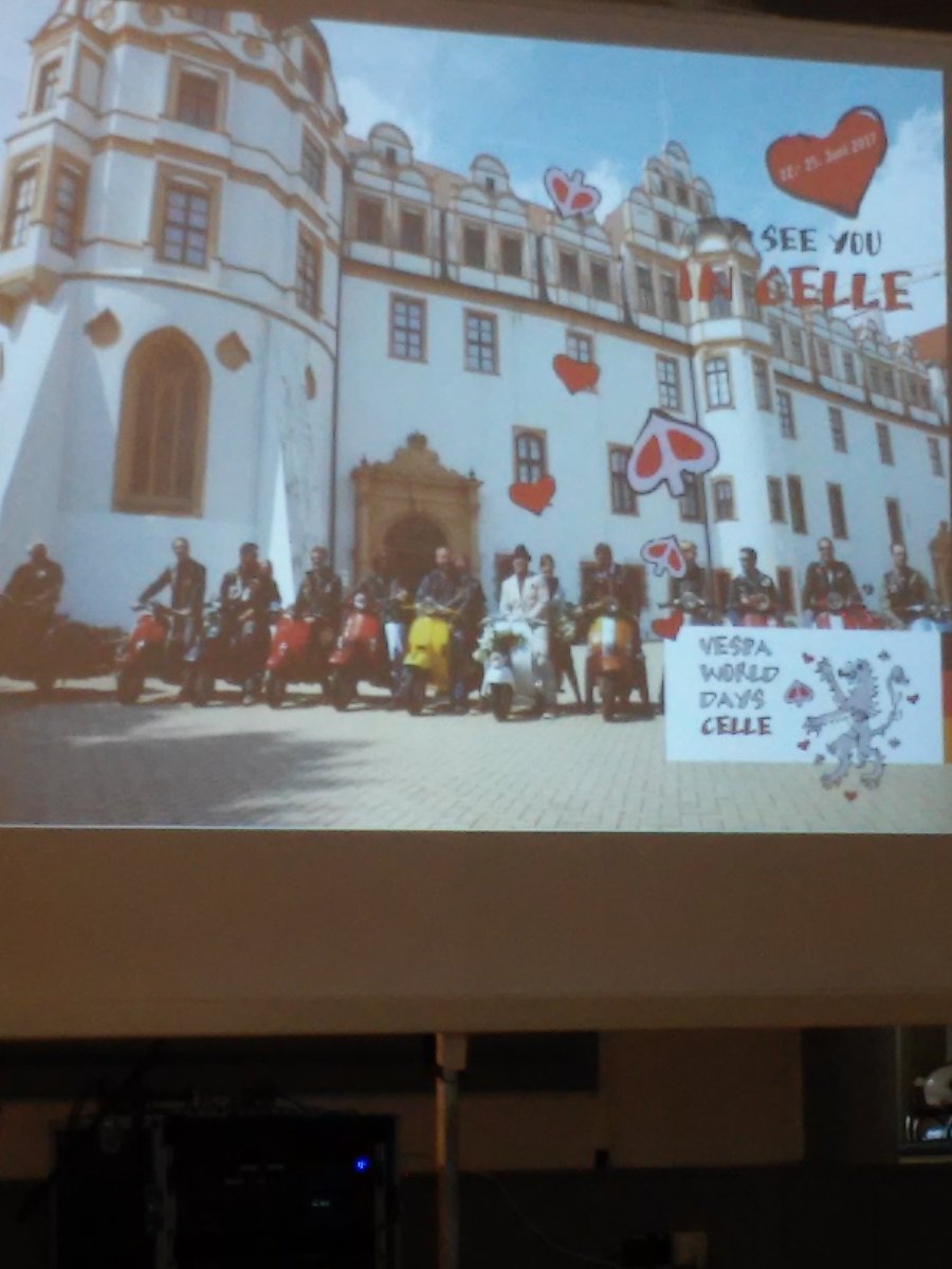 VespaClubIndo's tweet photo. Next Vespa World Dayds 2017 at Celle, Germany. 
All Presidents' Meeting of VWC at Salle Beausolleil, St. Tropez. https://t.co/jcHkmylRP4